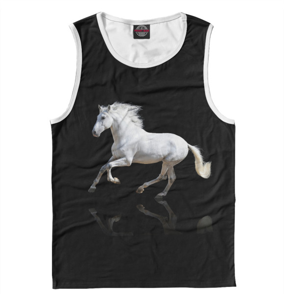 Майка для мальчика с изображением Скачущая лошадь цвета Белый