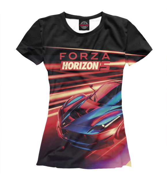 Женская футболка с изображением Forza Horizon 5 цвета Белый