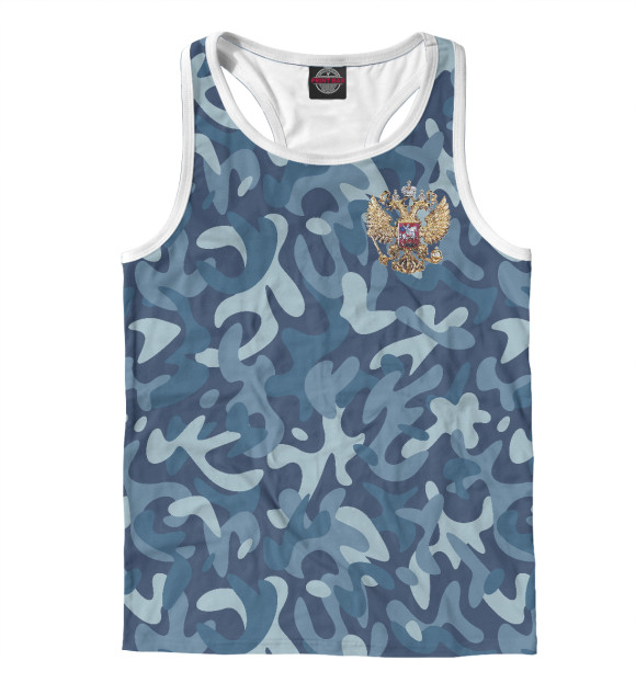 Мужская майка-борцовка с изображением Камуфляж цвета Белый