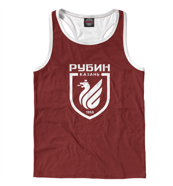 Мужская майка-борцовка с изображением ФК Рубин цвета Белый