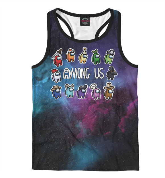 Мужская майка-борцовка с изображением Among Us цвета Белый