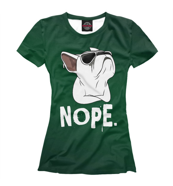 Женская футболка с изображением Bulldog Stubborn Frenchie цвета Белый