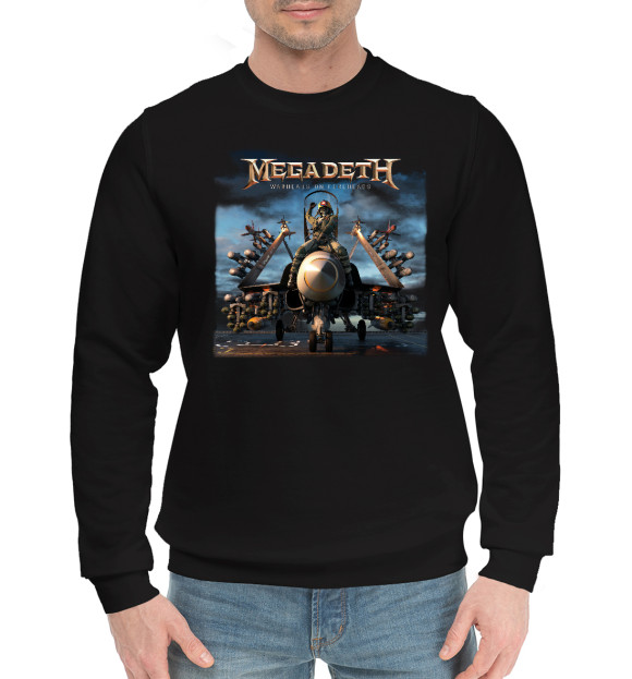 Мужской хлопковый свитшот с изображением Megadeth цвета Черный