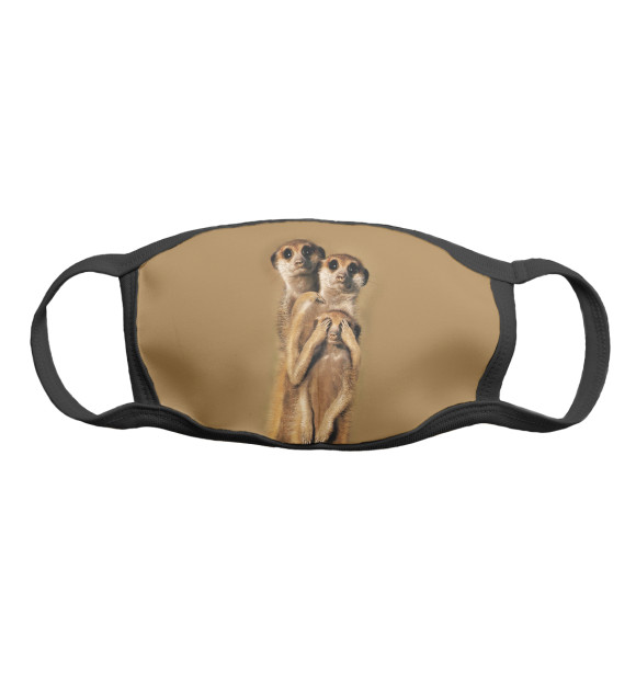 Маска тканевая с изображением Сурикаты цвета Белый