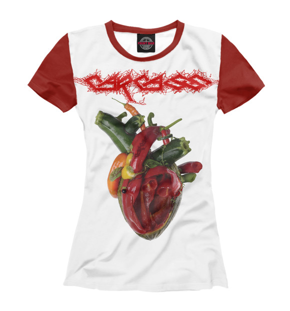 Футболка для девочек с изображением Carcass цвета Белый