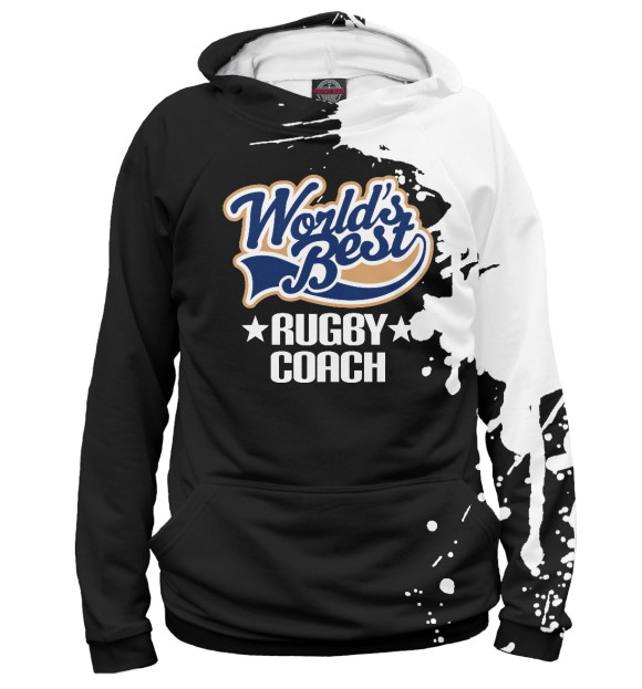 Мужское худи с изображением For Rugby Coach цвета Белый