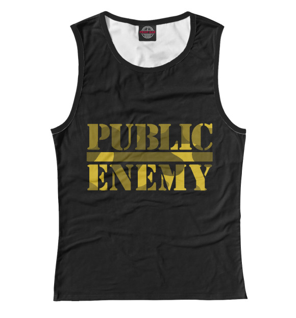 Женская майка с изображением Public Enemy цвета Белый