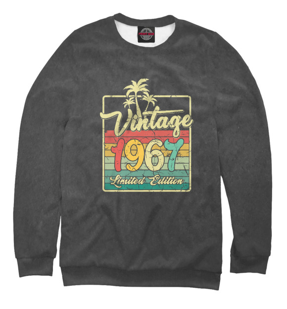 Свитшот для девочек с изображением Vintage 1967 цвета Белый