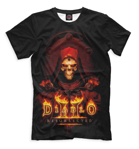 Мужская футболка с изображением Diablo II: Resurrected цвета Белый