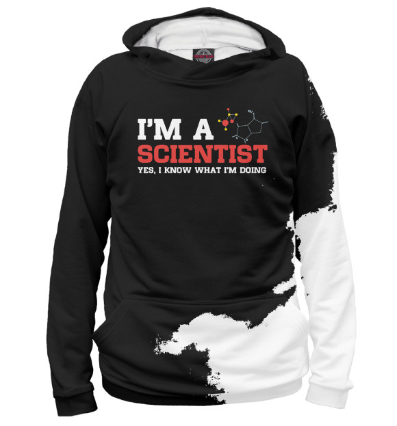 Худи для девочки с изображением I'm A Scientist цвета Белый