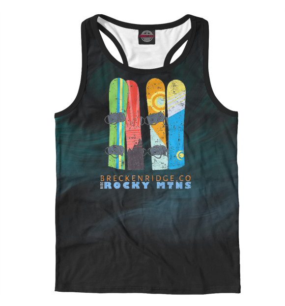 Мужская майка-борцовка с изображением Mountain Life Breckenridge цвета Белый