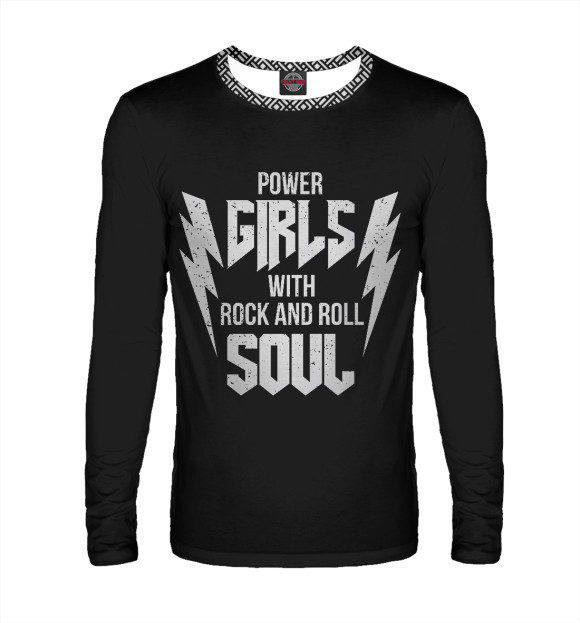 Мужской лонгслив с изображением Rock And Roll цвета Белый