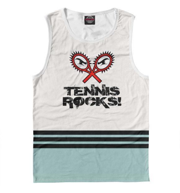 Мужская майка с изображением TENNIS ROCKS цвета Белый