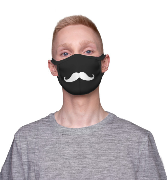 Маска тканевая с изображением Усы цвета Белый
