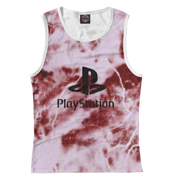 Майка для девочки с изображением Playstation цвета Белый