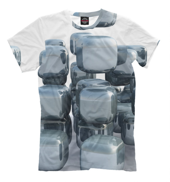 Мужская футболка с изображением Geometry Chrome цвета Серый