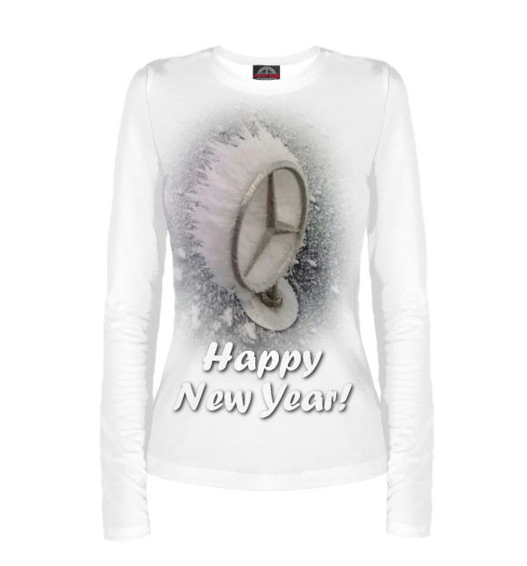 Женский лонгслив с изображением Happy New Year! цвета Белый