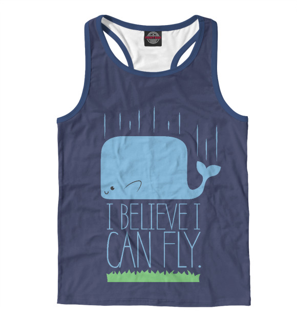 Мужская майка-борцовка с изображением Верю, что могу летать цвета Белый