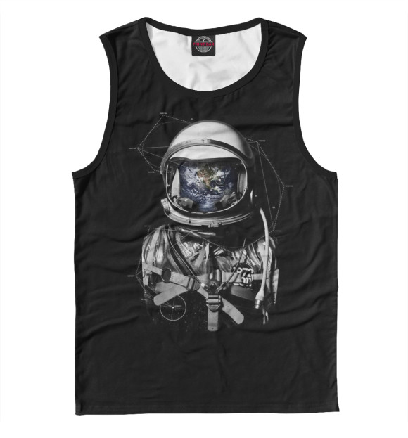 Мужская майка с изображением Космонавт цвета Белый