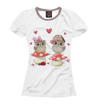 Женская футболка Влюбленные совята