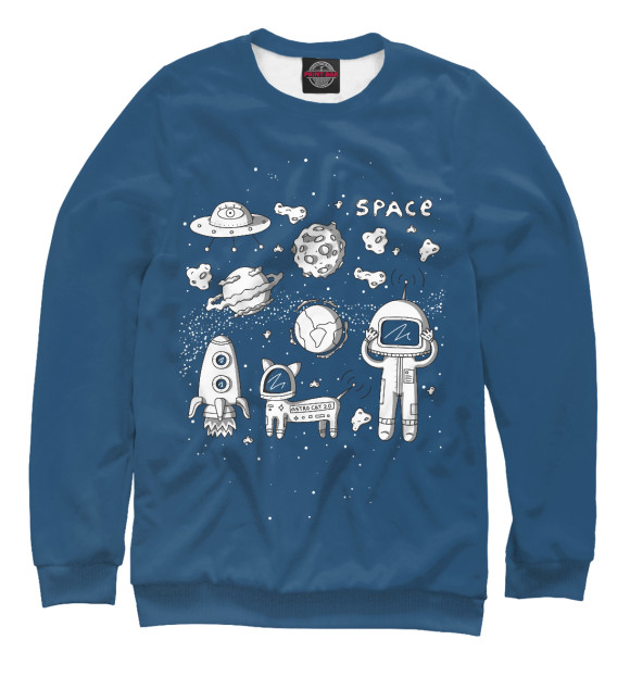 Свитшот для мальчиков с изображением Space Travelling цвета Белый