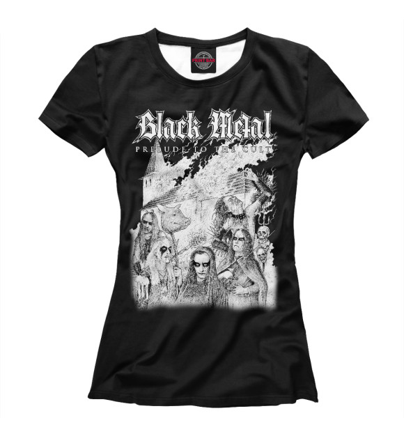 Женская футболка с изображением Black Metal цвета Белый