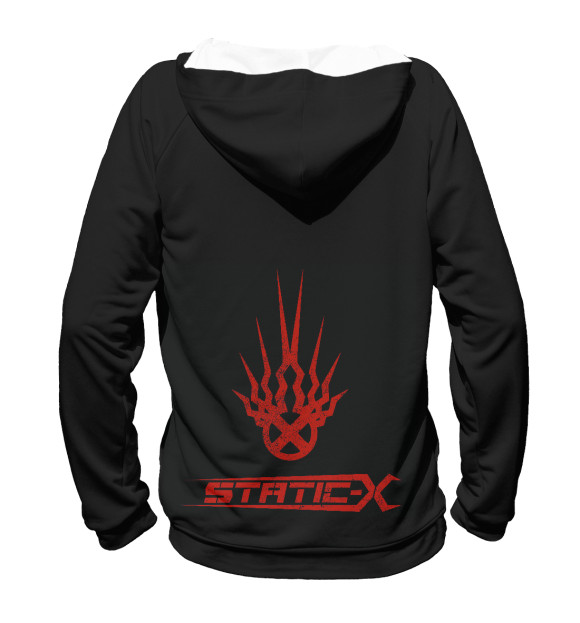 Женское худи с изображением Static-X цвета Белый