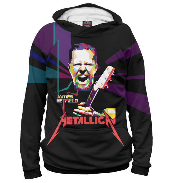 Мужское худи с изображением Metallica James Alan Hatfield цвета Белый