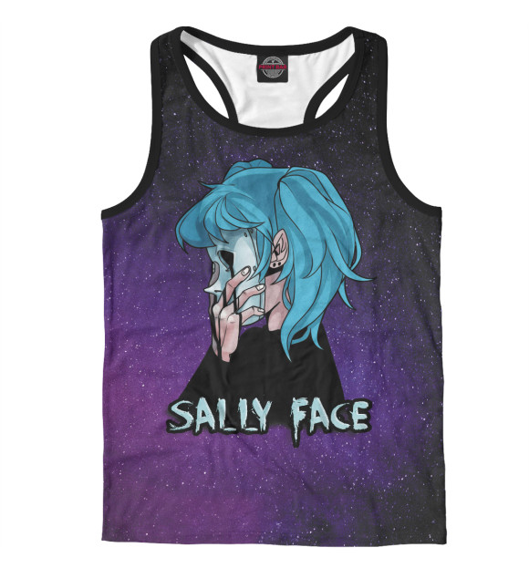 Мужская майка-борцовка с изображением Sally Face цвета Белый