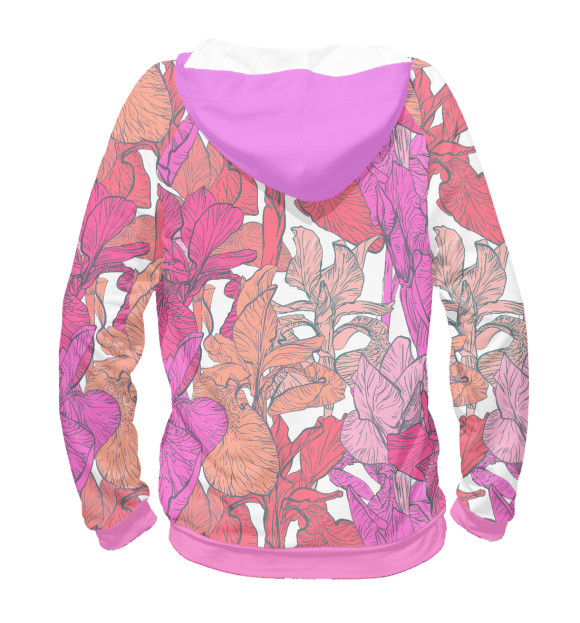 Женское худи с изображением Цветы цвета Белый