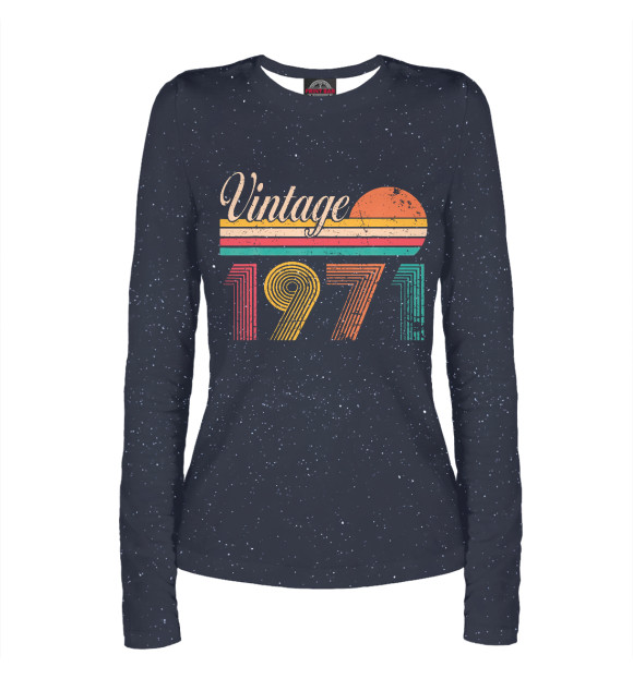 Женский лонгслив с изображением Vintage 1971 цвета Белый