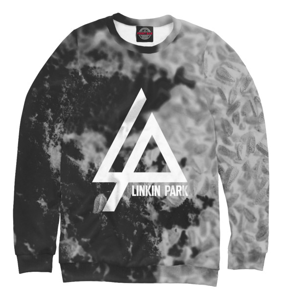 Мужской свитшот с изображением LINKIN PARK BLACK&GRAY ABSTRACT цвета Белый