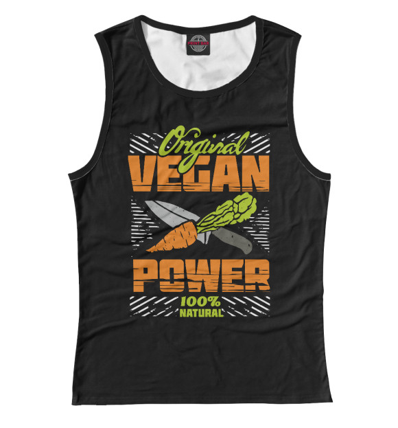 Майка для девочки с изображением Original Vegan цвета Белый