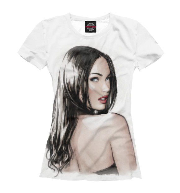 Женская футболка с изображением Меган Фокс цвета Белый