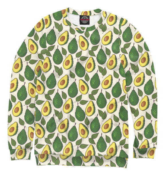 Мужской свитшот с изображением Green Avocado цвета Белый