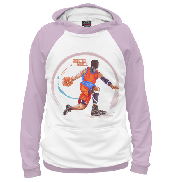 Мужское худи с изображением Dribblegend цвета Белый