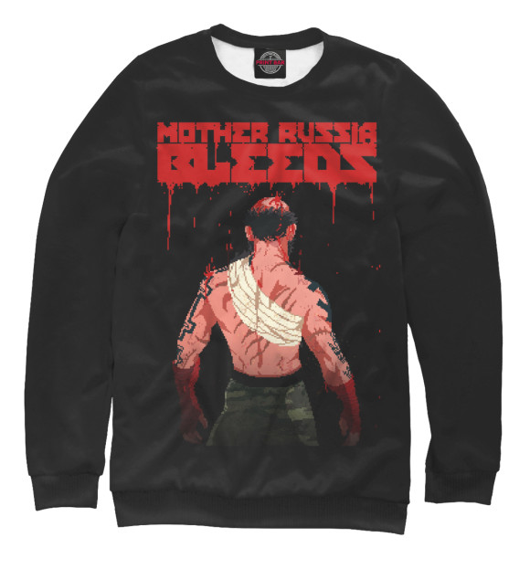 Свитшот для девочек с изображением Mother Russia Bleeds цвета Белый