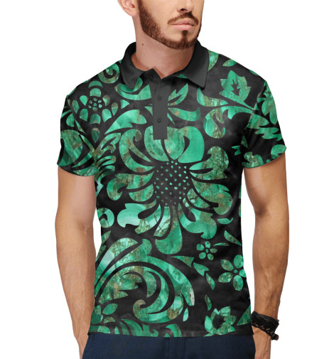 

Поло Print Bar, Белый, Dark green