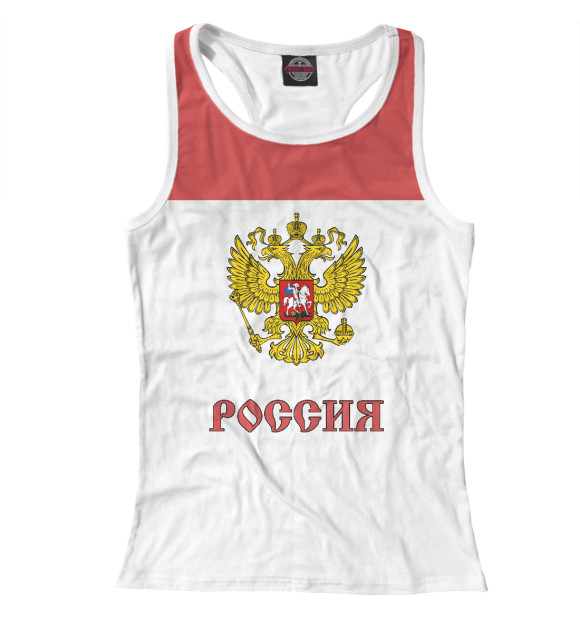 Женская майка-борцовка с изображением Сборная России по хоккею цвета Белый