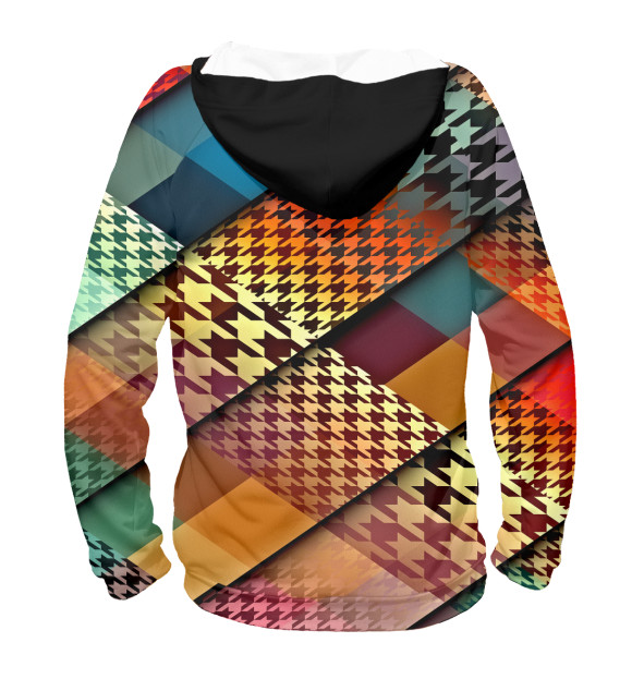 Женское худи с изображением Лоскутное шитье цвета Белый