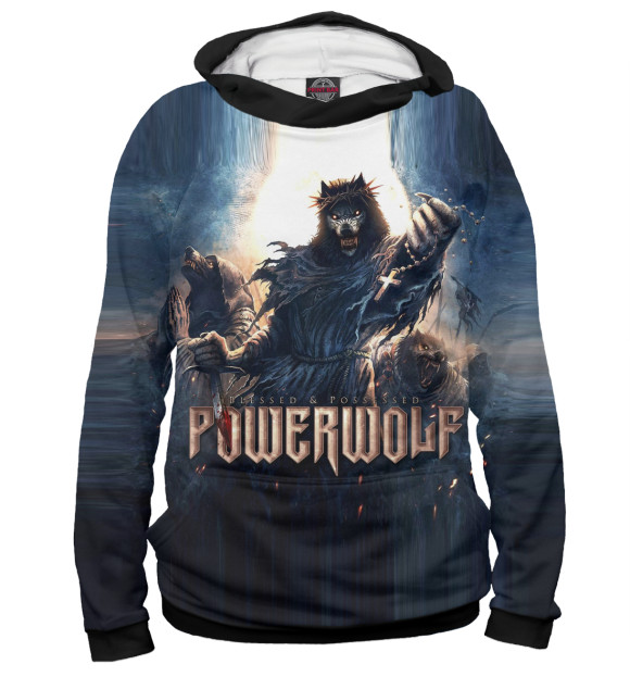 Женское худи с изображением Powerwolf цвета Белый