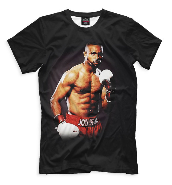 Мужская футболка с изображением Бокс цвета Черный