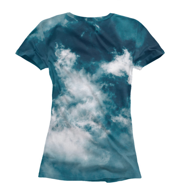 Женская футболка с изображением Облака цвета Белый