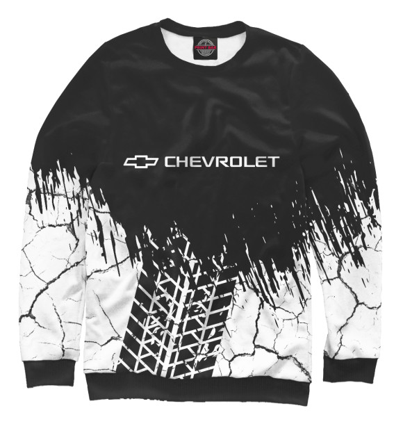 Свитшот для мальчиков с изображением Chevrolet / Шевроле цвета Белый