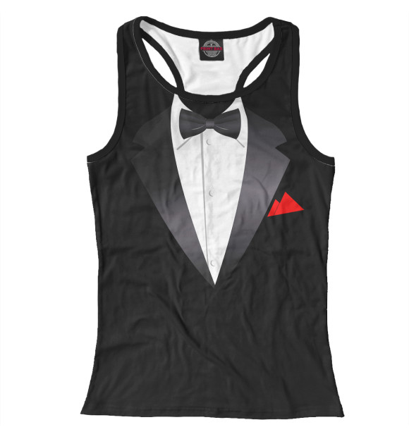 Женская майка-борцовка с изображением Смокинг цвета Белый