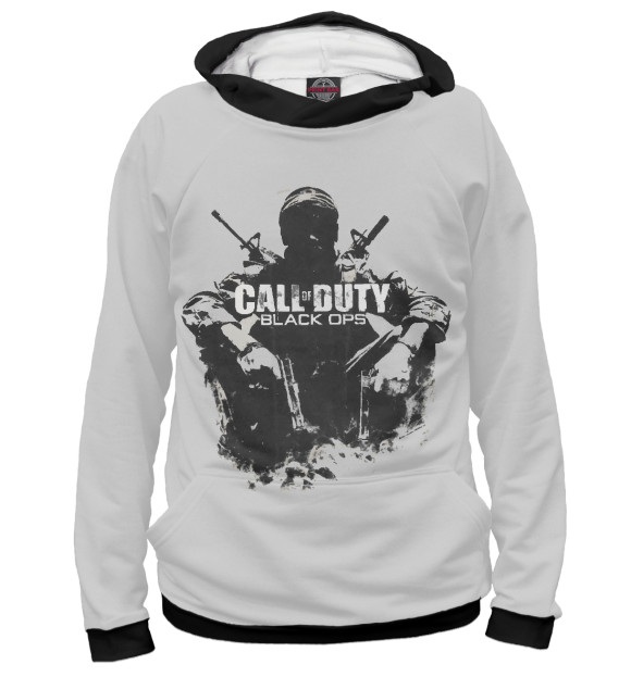 Мужское худи с изображением Call of Duty: Black Ops цвета Белый