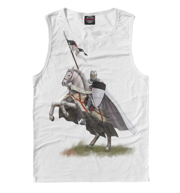 Майка для мальчика с изображением Рыцарь на коне цвета Белый