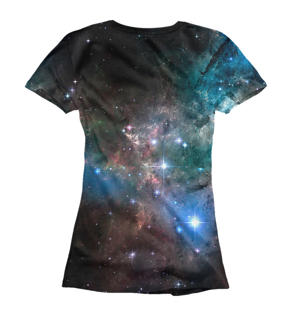 Женская футболка с притом Космос цвета Белый Женская футболка с изображением Космос цвета Белый