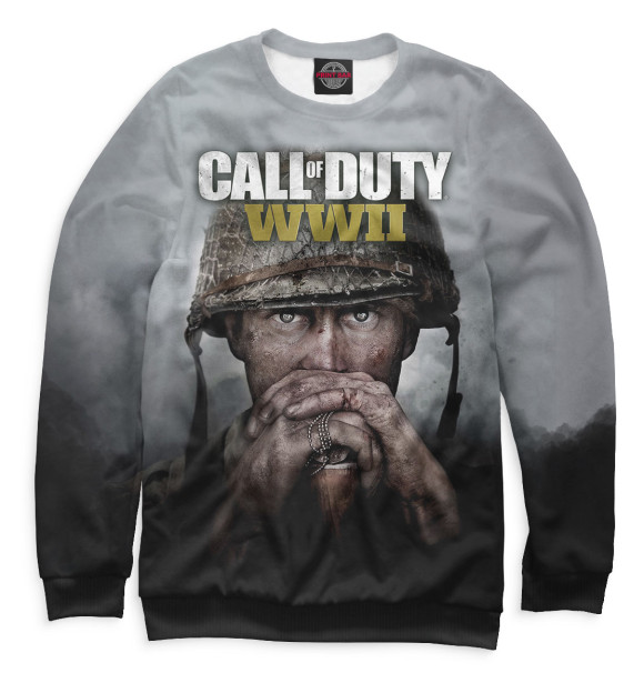 Мужской свитшот с изображением Call of Duty: WWII цвета Белый