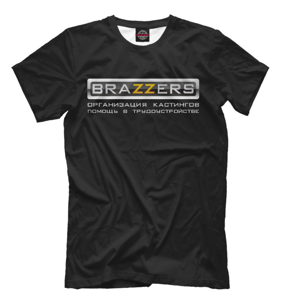 Мужская футболка с изображением Brazzers цвета Белый